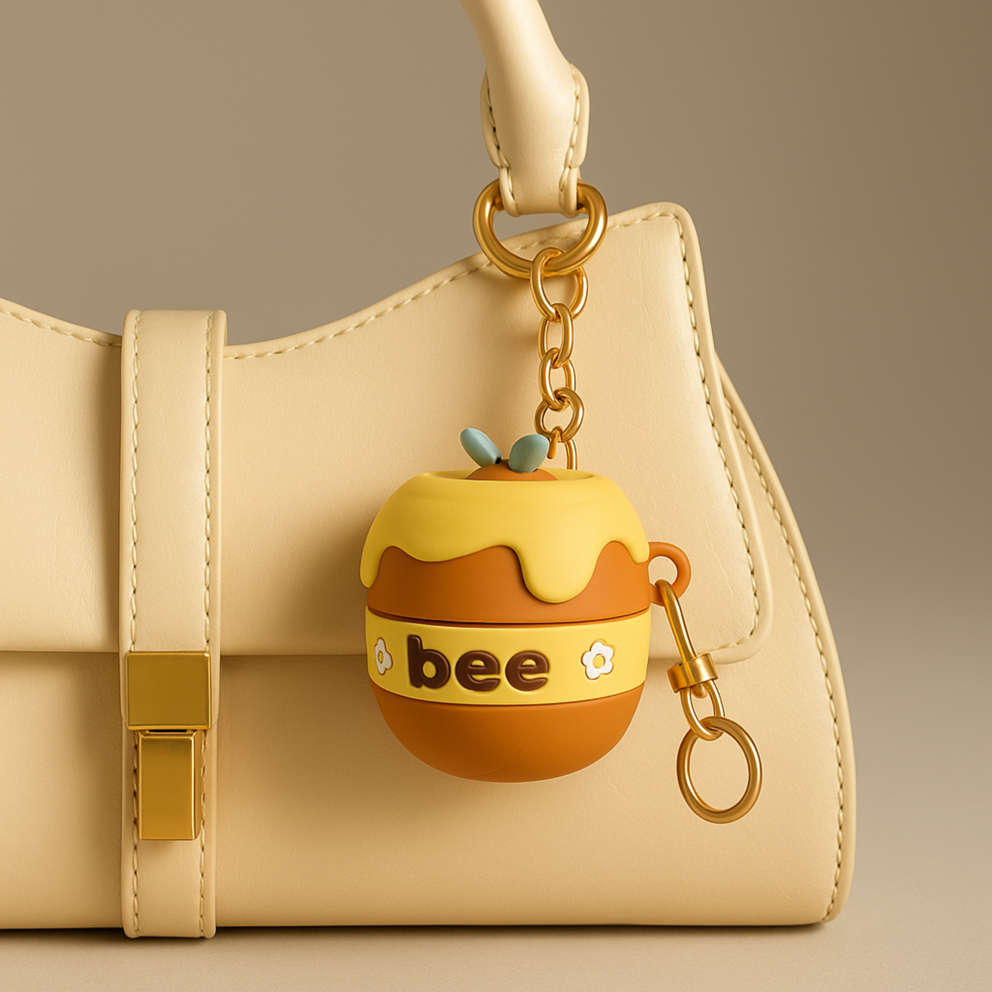 Honey Pot Pop Out Bee Silicone Keyring