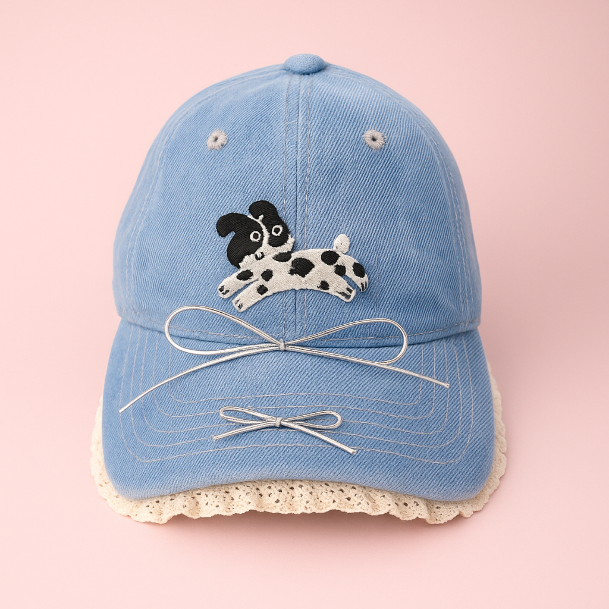 Cute Dog Denim Baseball Cap