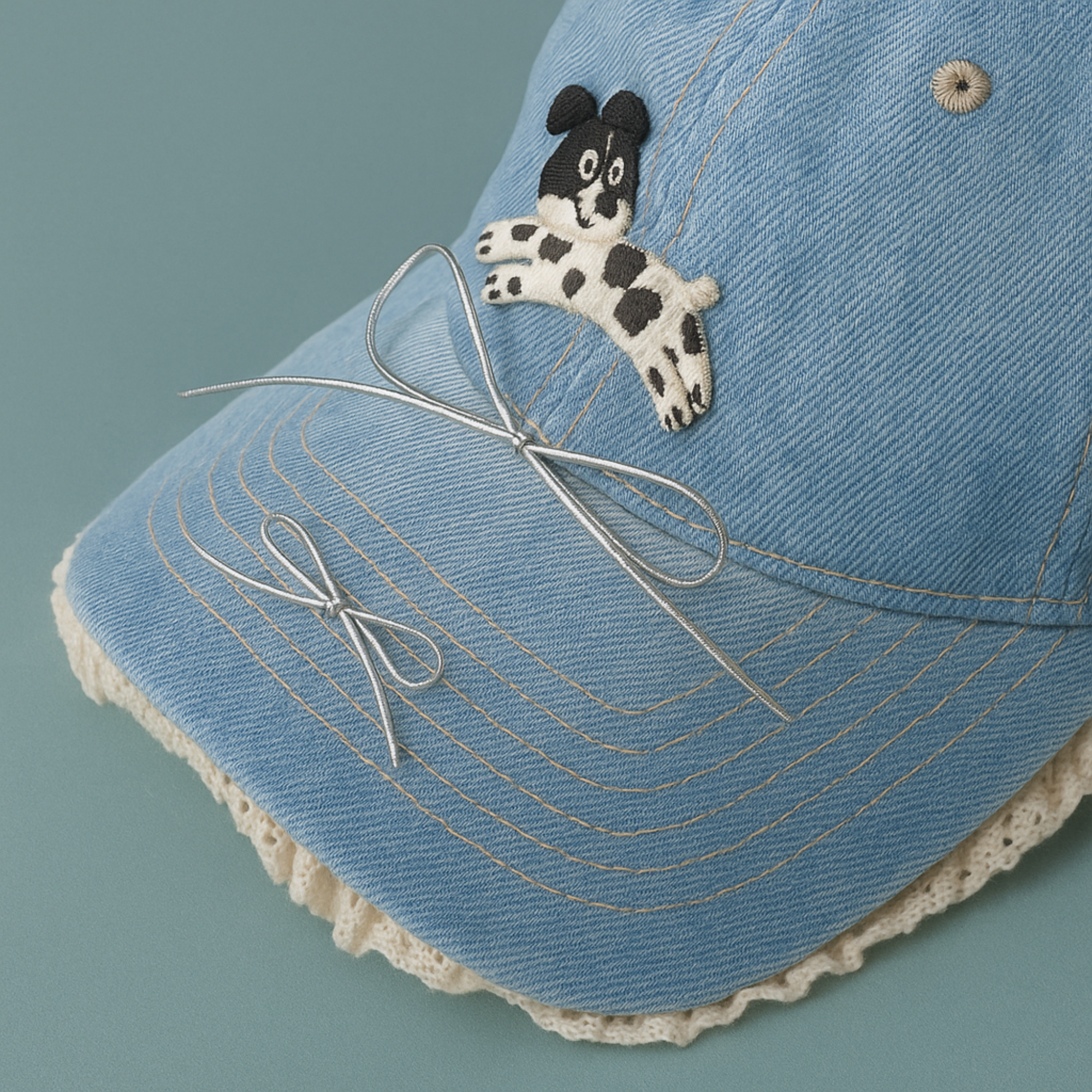Cute Dog Denim Baseball Cap