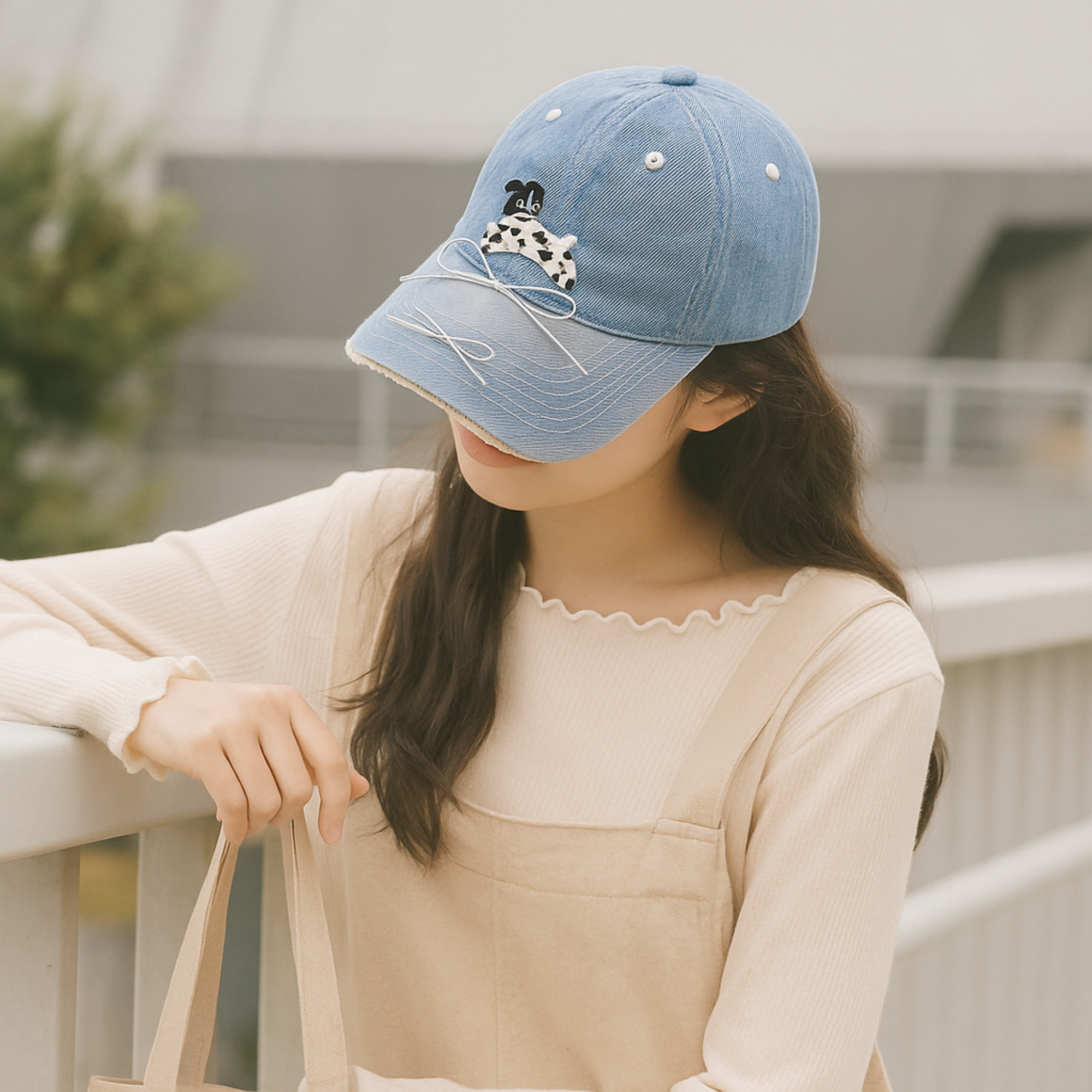 Cute Dog Denim Baseball Cap