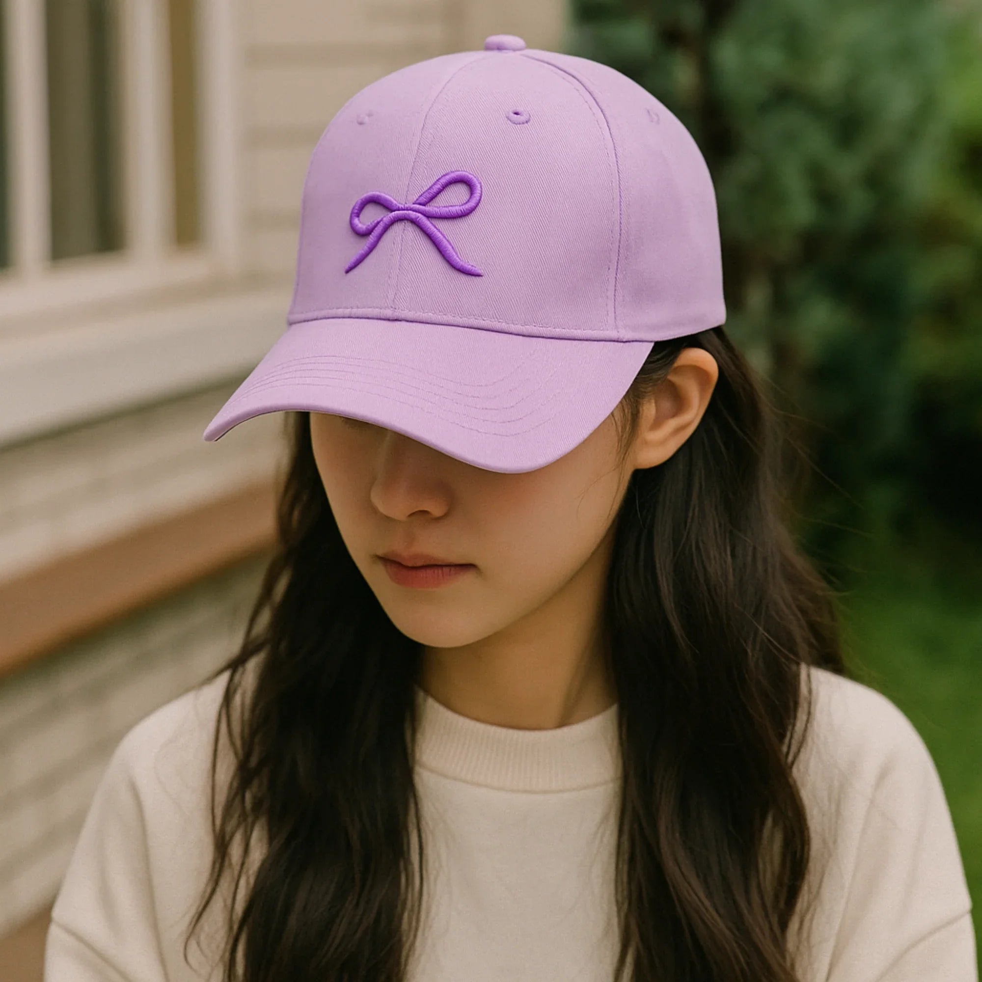 Purple Bow Baseball Cap