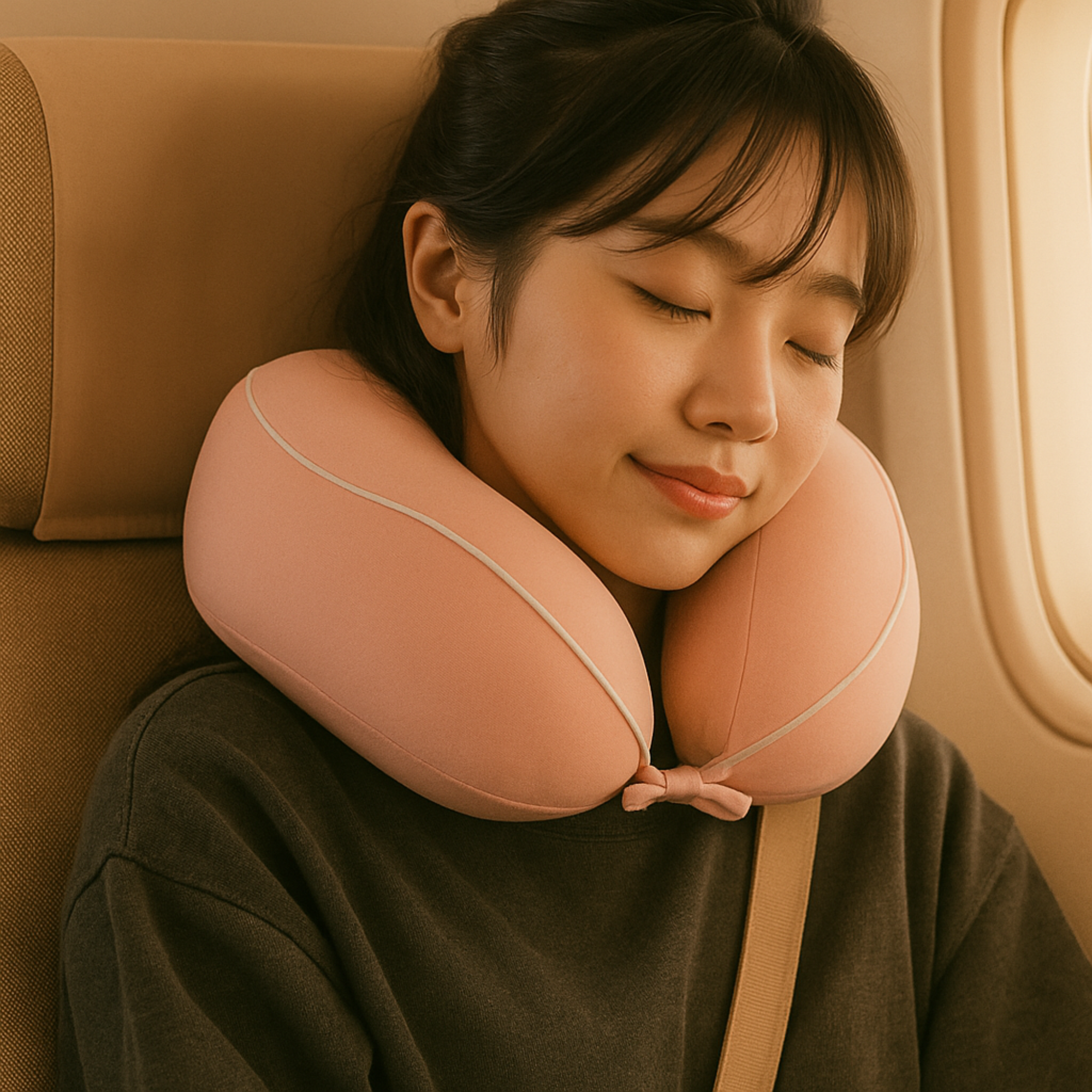 Pink Memory Foam Neck Pillow