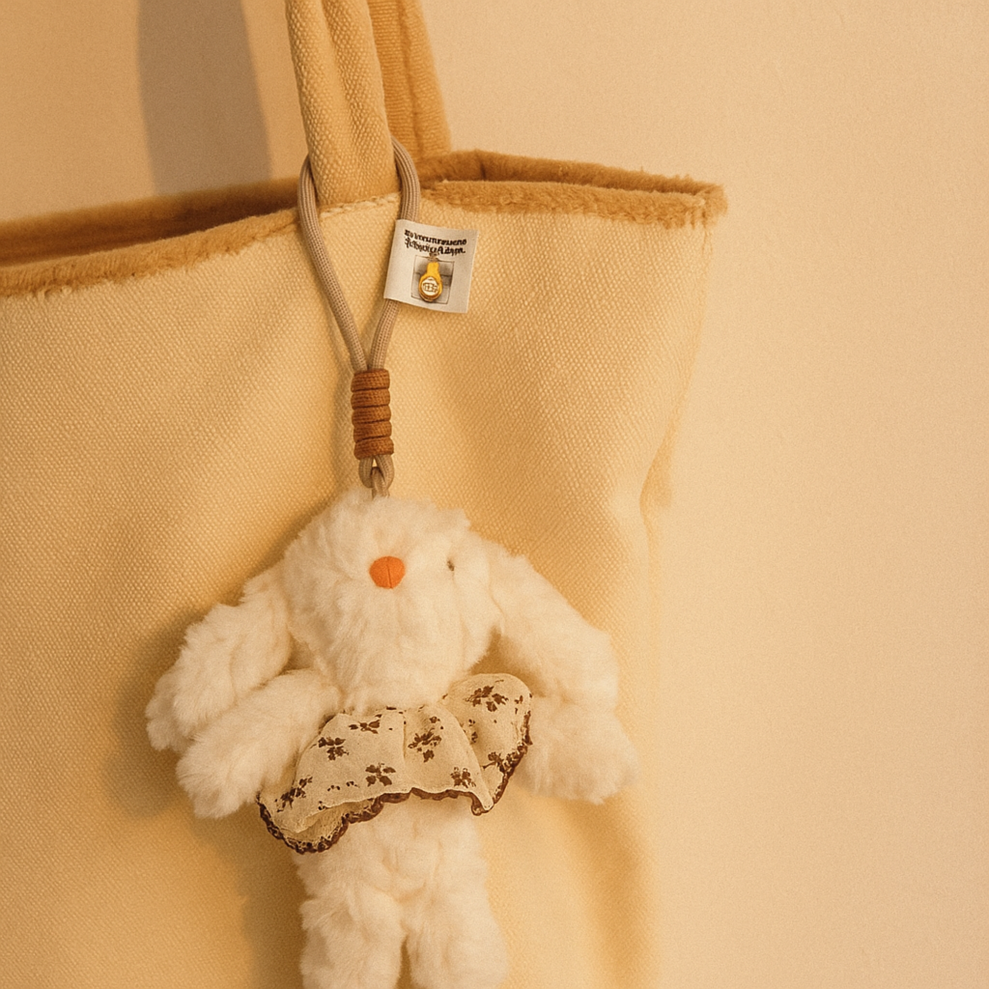 Brown Dress Bunny Plushie Keyring