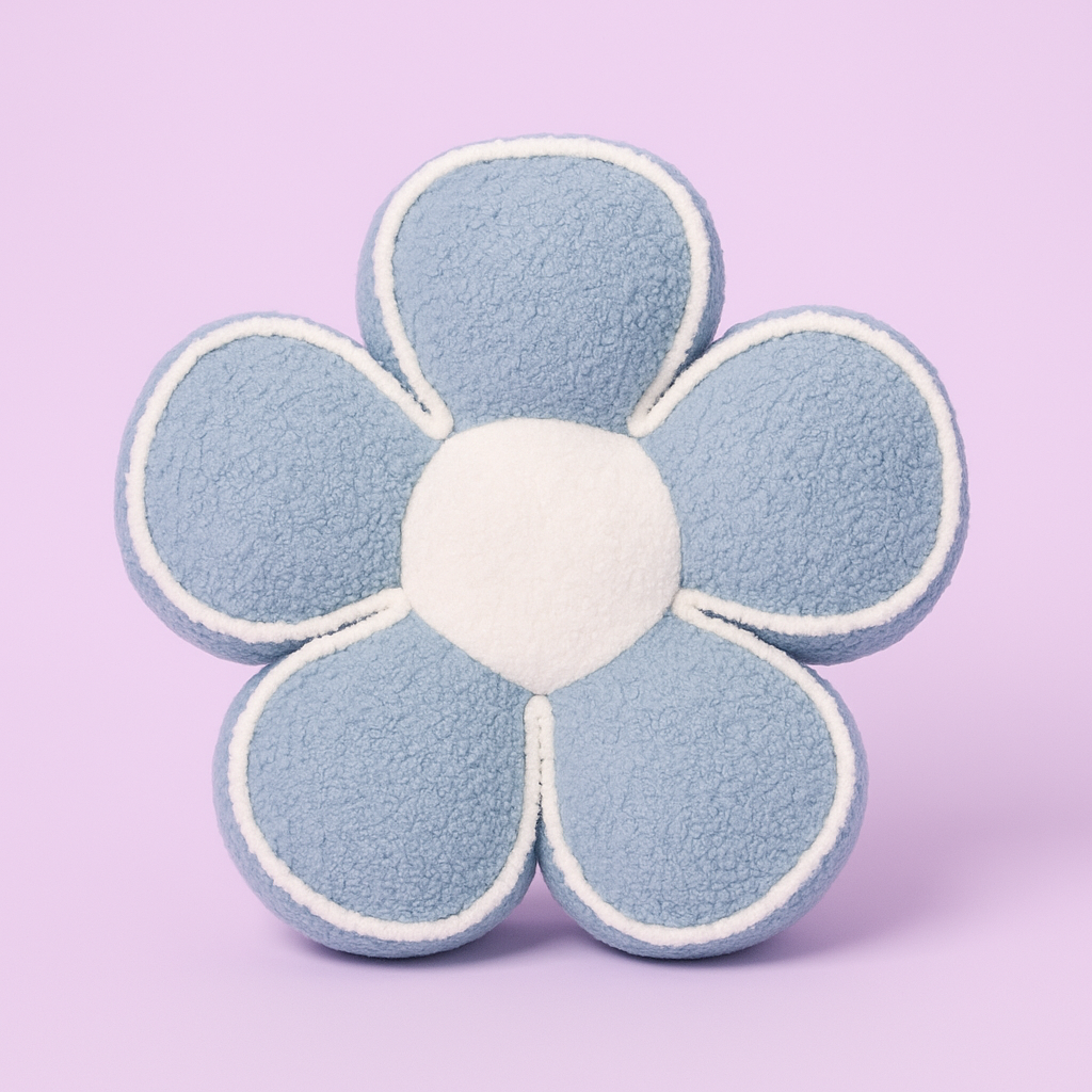 Soft Flower Pillow Blue