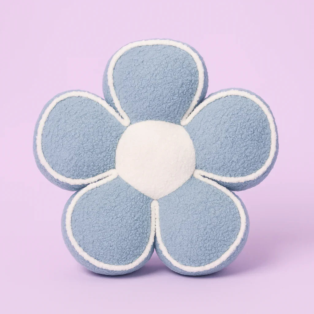 Soft Flower Pillow Blue