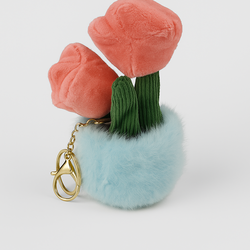 Tulips Pot Plushie Keyring