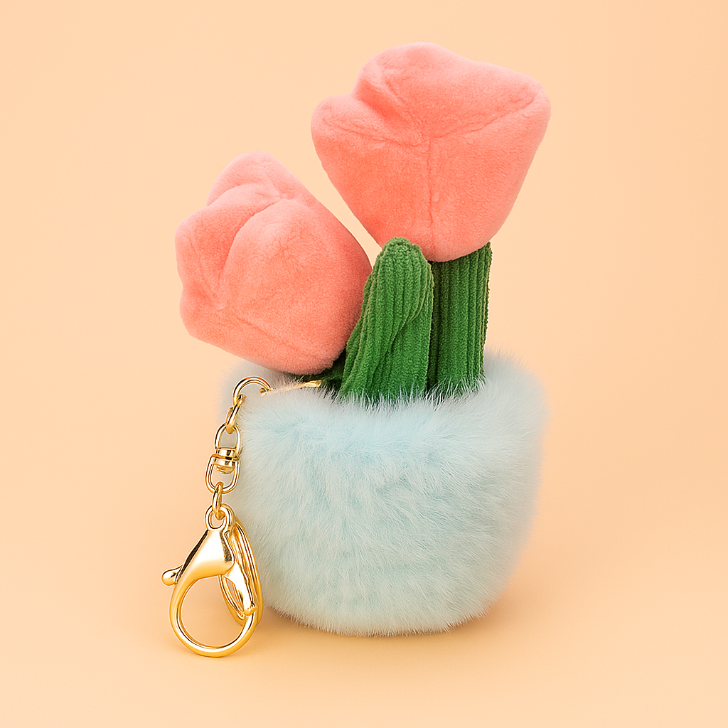 Tulips Pot Plushie Keyring