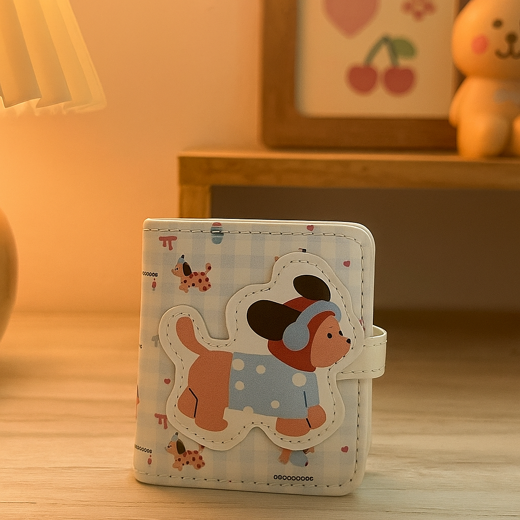 Headphones Puppy Blue Wallet