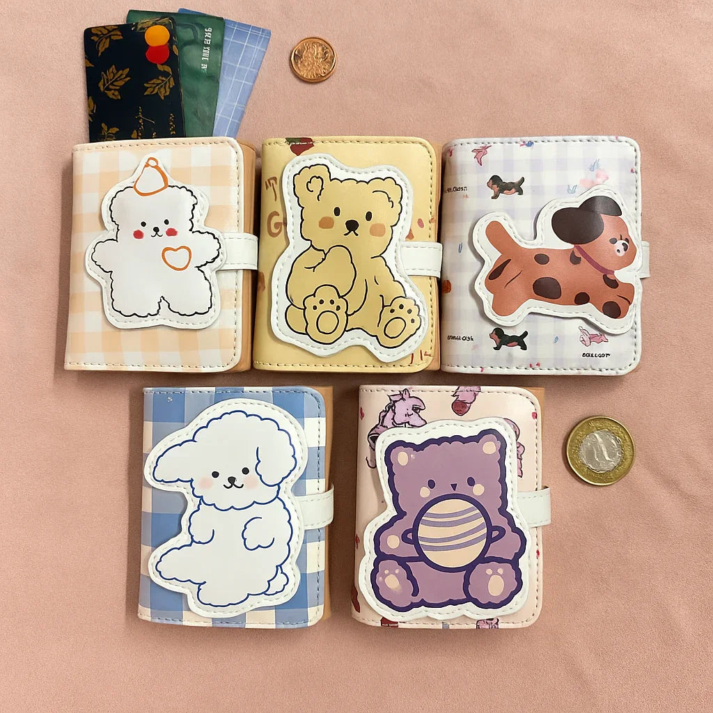 Party Puppy Beige Gingham Wallet