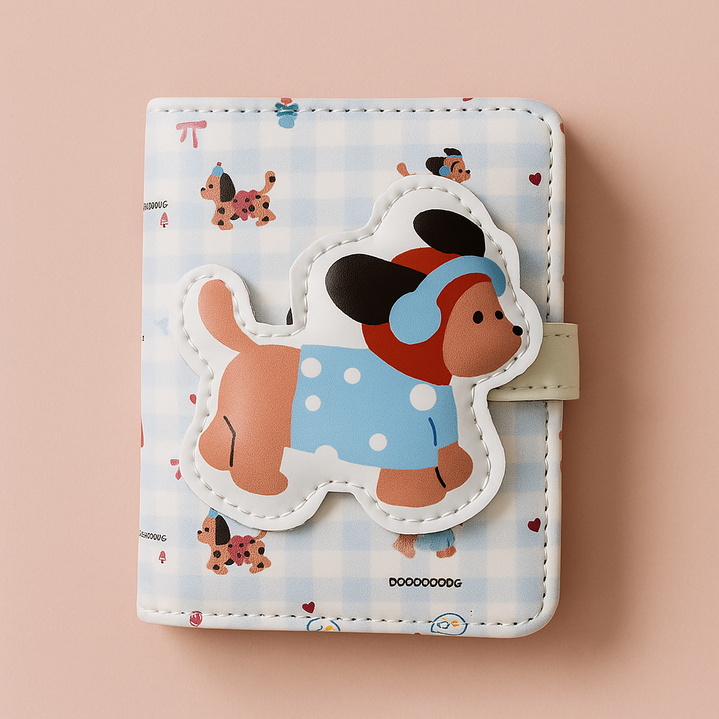 Headphones Puppy Blue Wallet