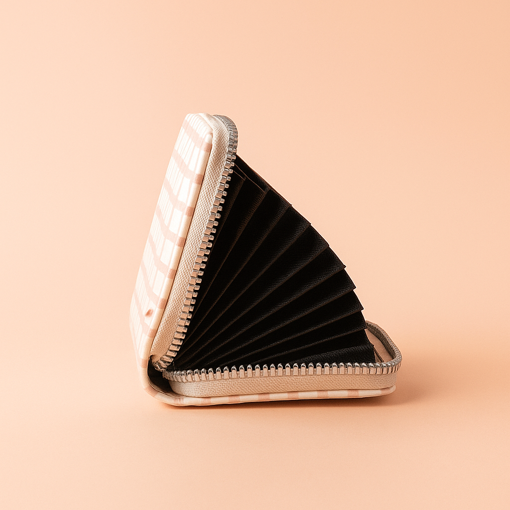 Pink Bow Gingham Card Holder