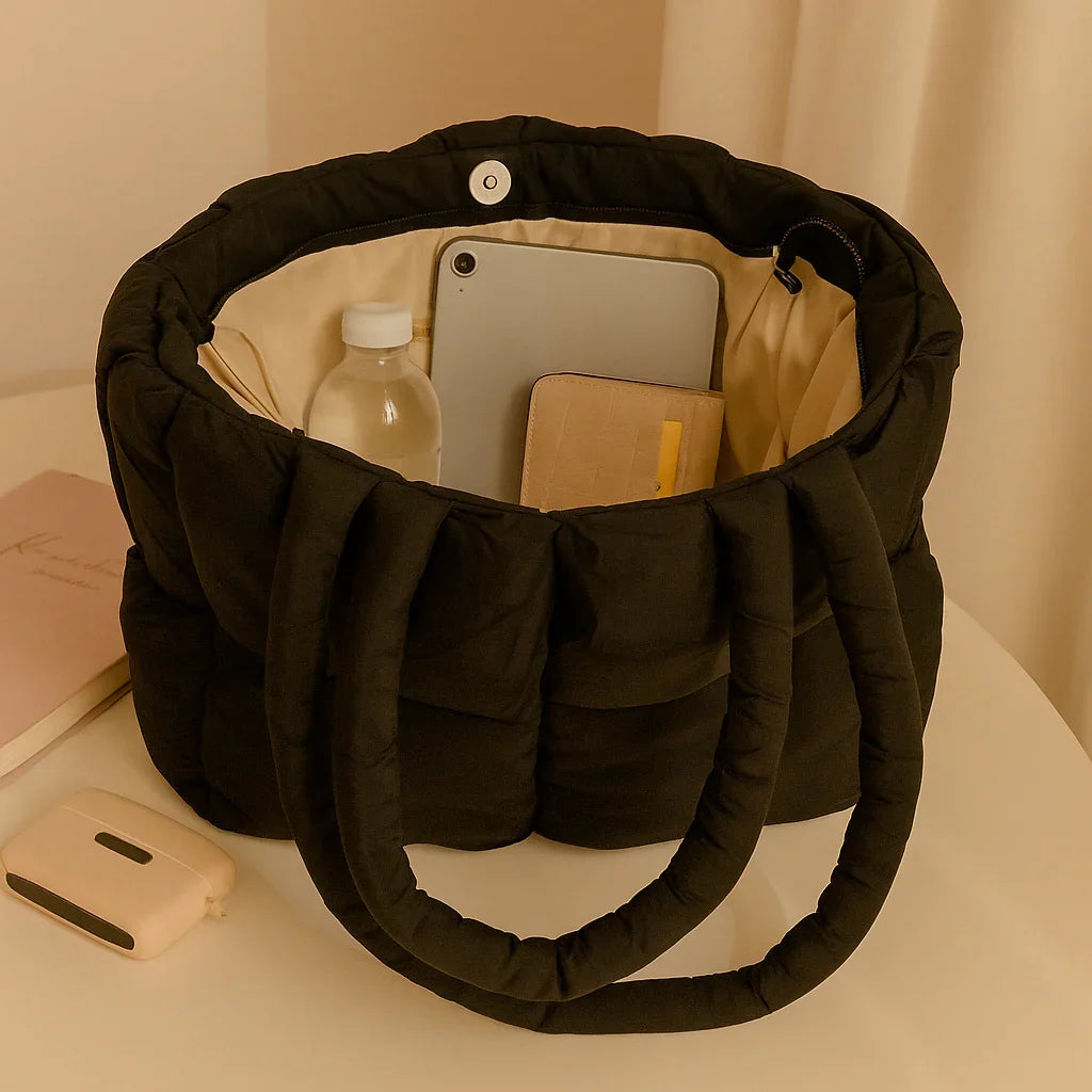Puffed Tote Bag Black