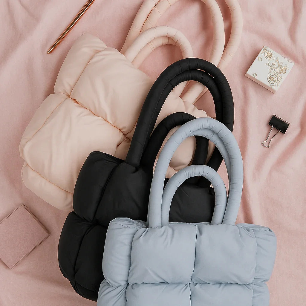 Puffed Tote Bag Black