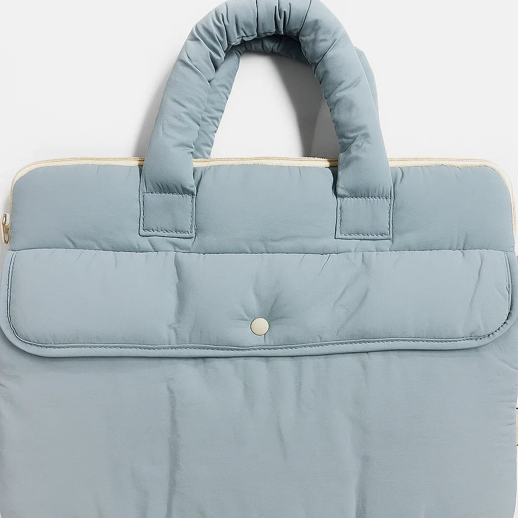Puffed Blue Laptop Bag