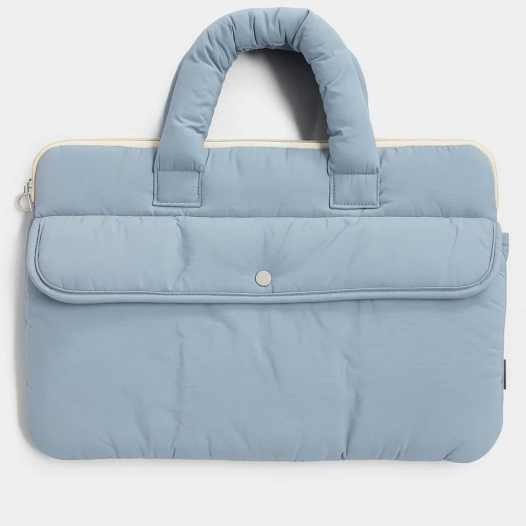 Puffed Blue Laptop Bag