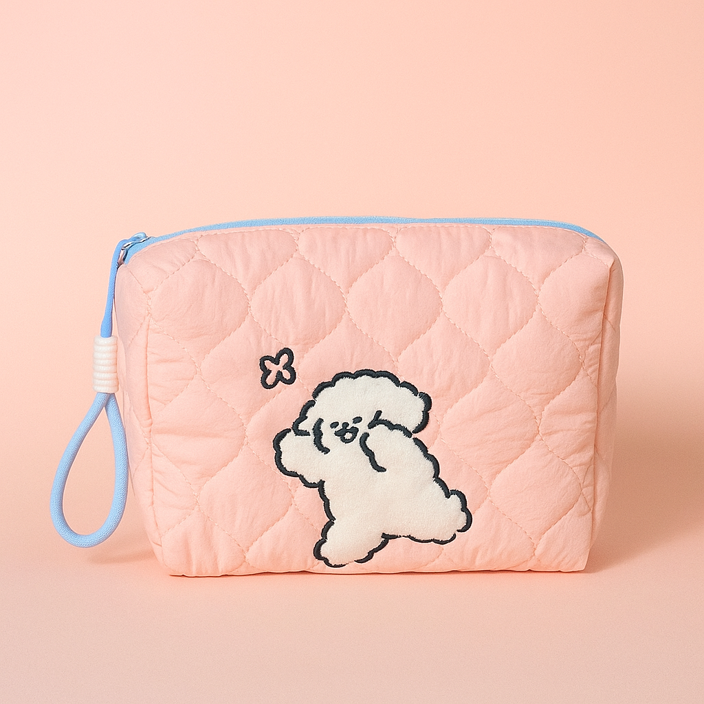 Playing Puppy Makeup/Utility Bag Pink