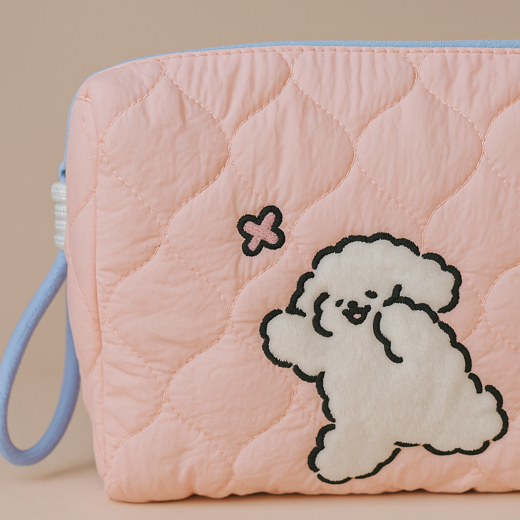 Playing Puppy Makeup/Utility Bag Pink