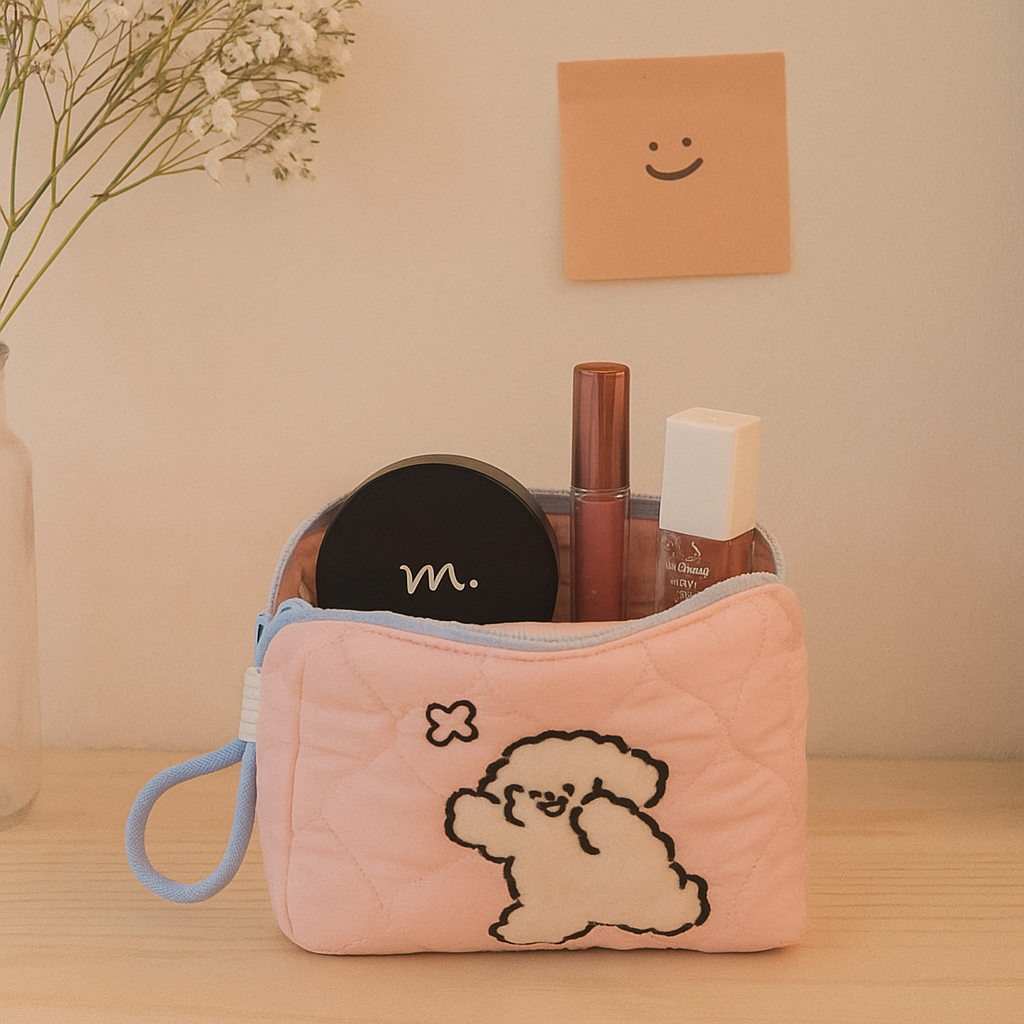 Playing Puppy Makeup/Utility Bag Pink