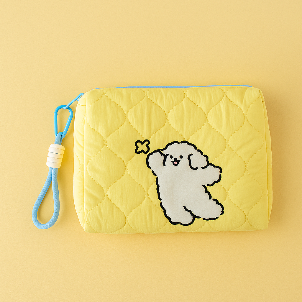 Playing Puppy Makeup/Utility Bag Yellow