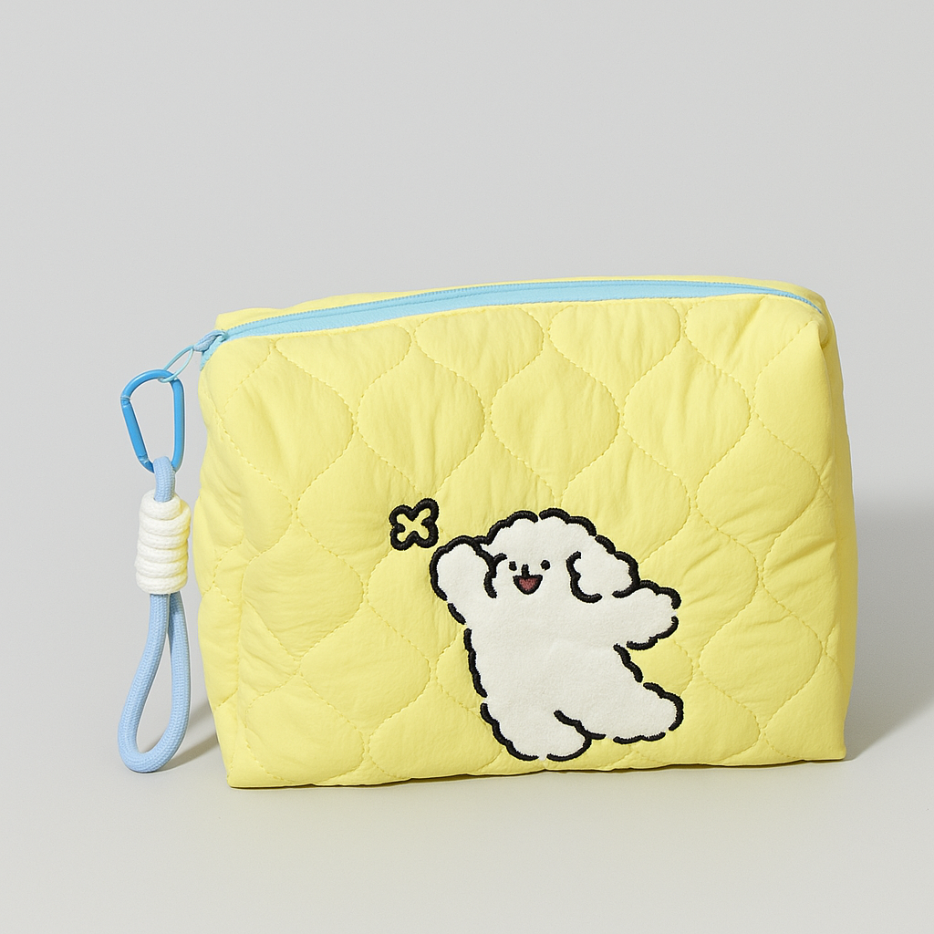 Playing Puppy Makeup/Utility Bag Yellow