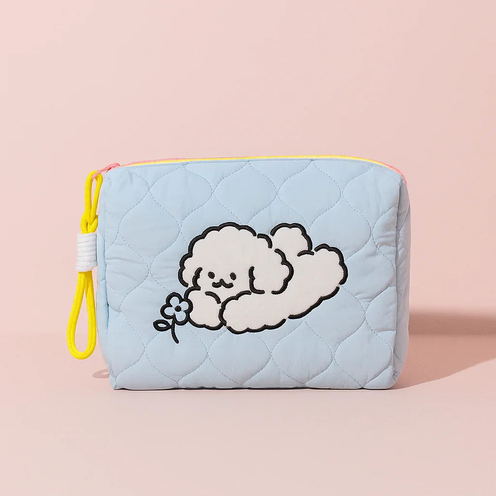 Lying Puppy Makeup/ Utility Bag Blue