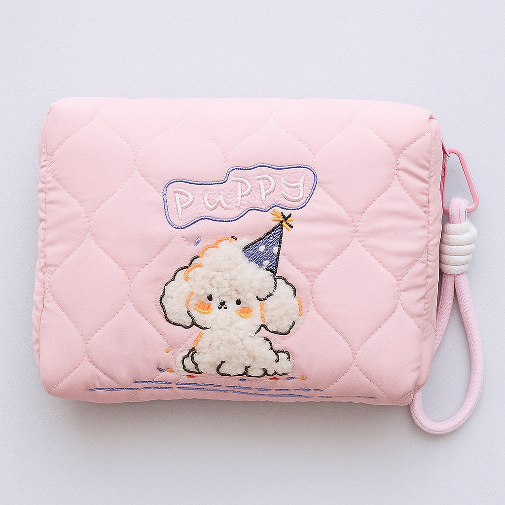 Puppy Makeup/ Utility Bag Pink