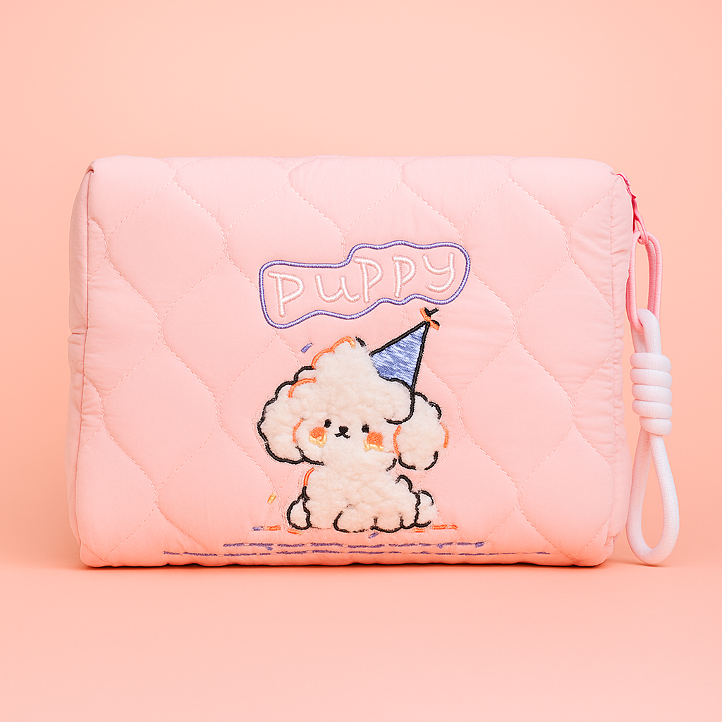 Puppy Makeup/ Utility Bag Pink