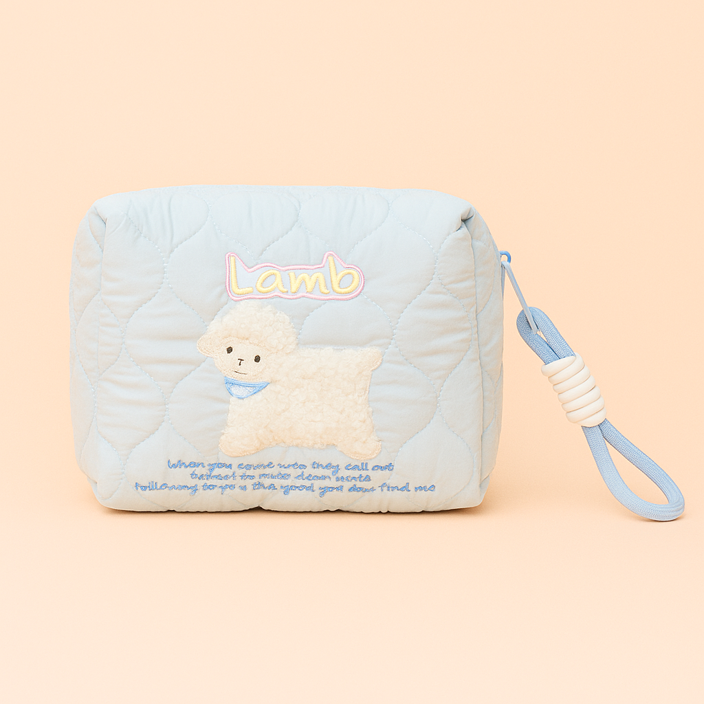 Lamb Makeup/ Utility Bag Blue