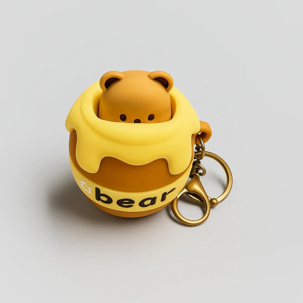 Honey Pot Pop Out Bear Silicone Keyring