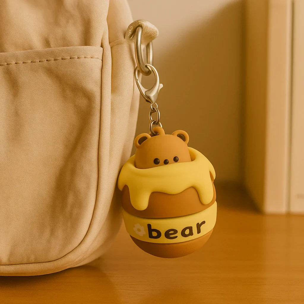 Honey Pot Pop Out Bear Silicone Keyring