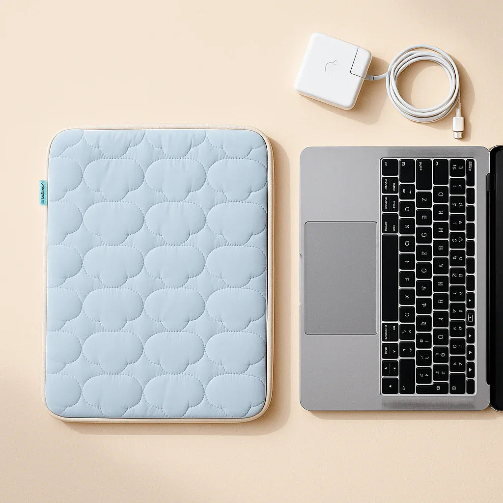 Blue Puffed Cloud Laptop Sleeve