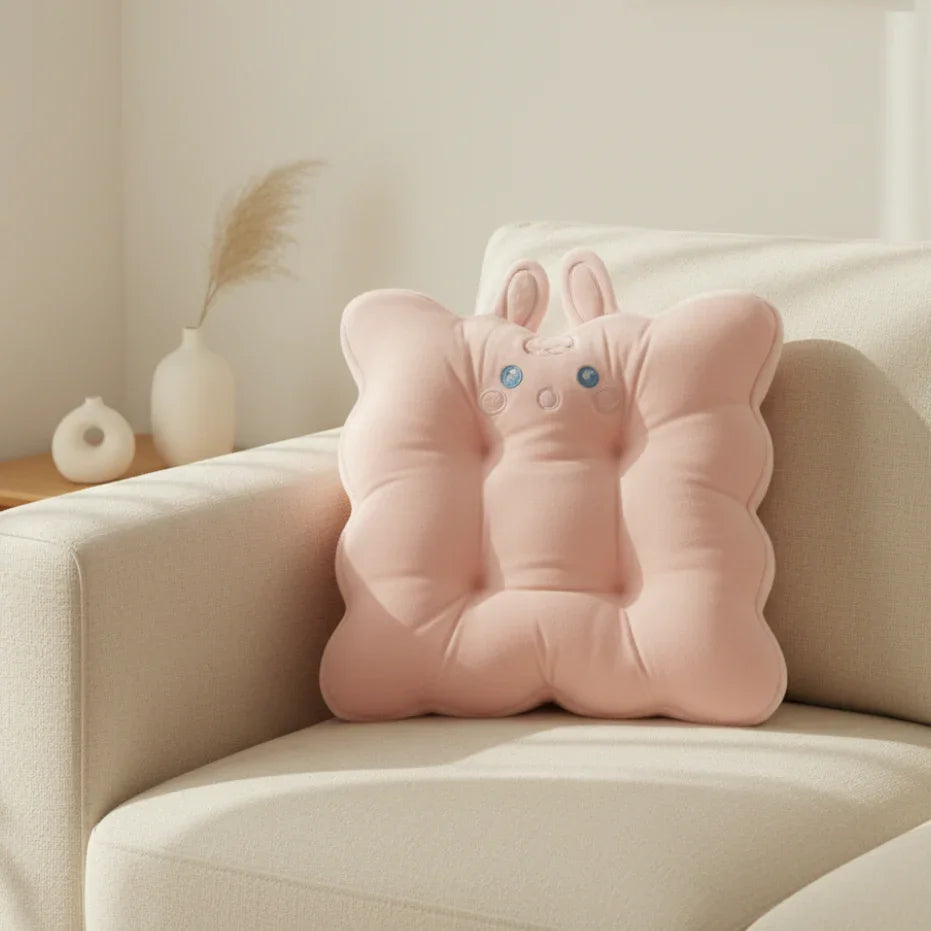 Pink Rabbit Plushie Cushion