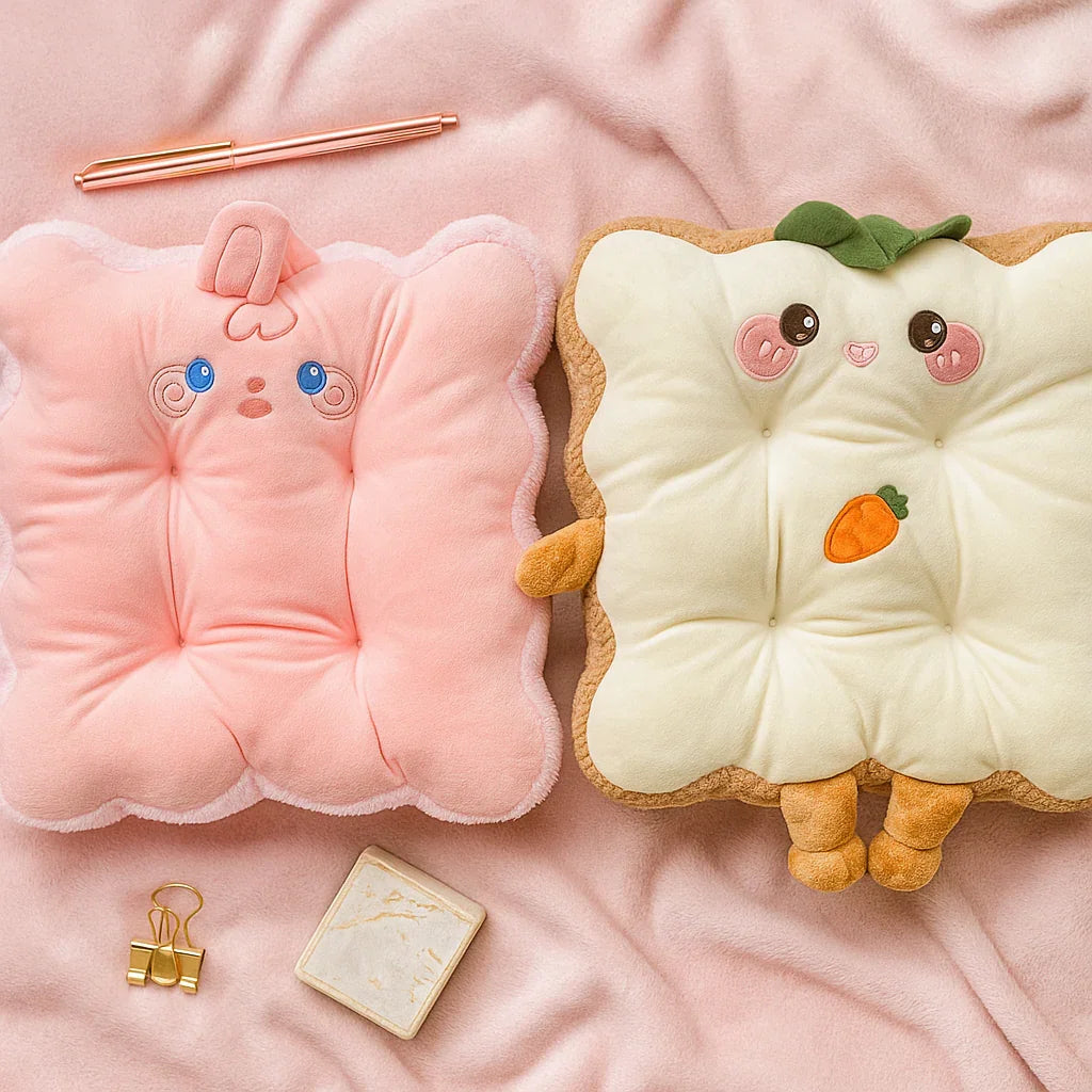 Pink Rabbit Plushie Cushion