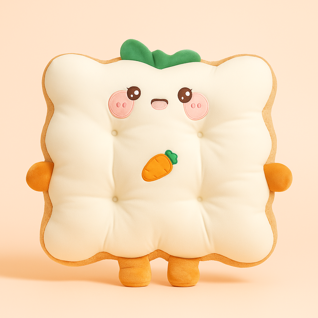 White Toastie Plushie Cushion