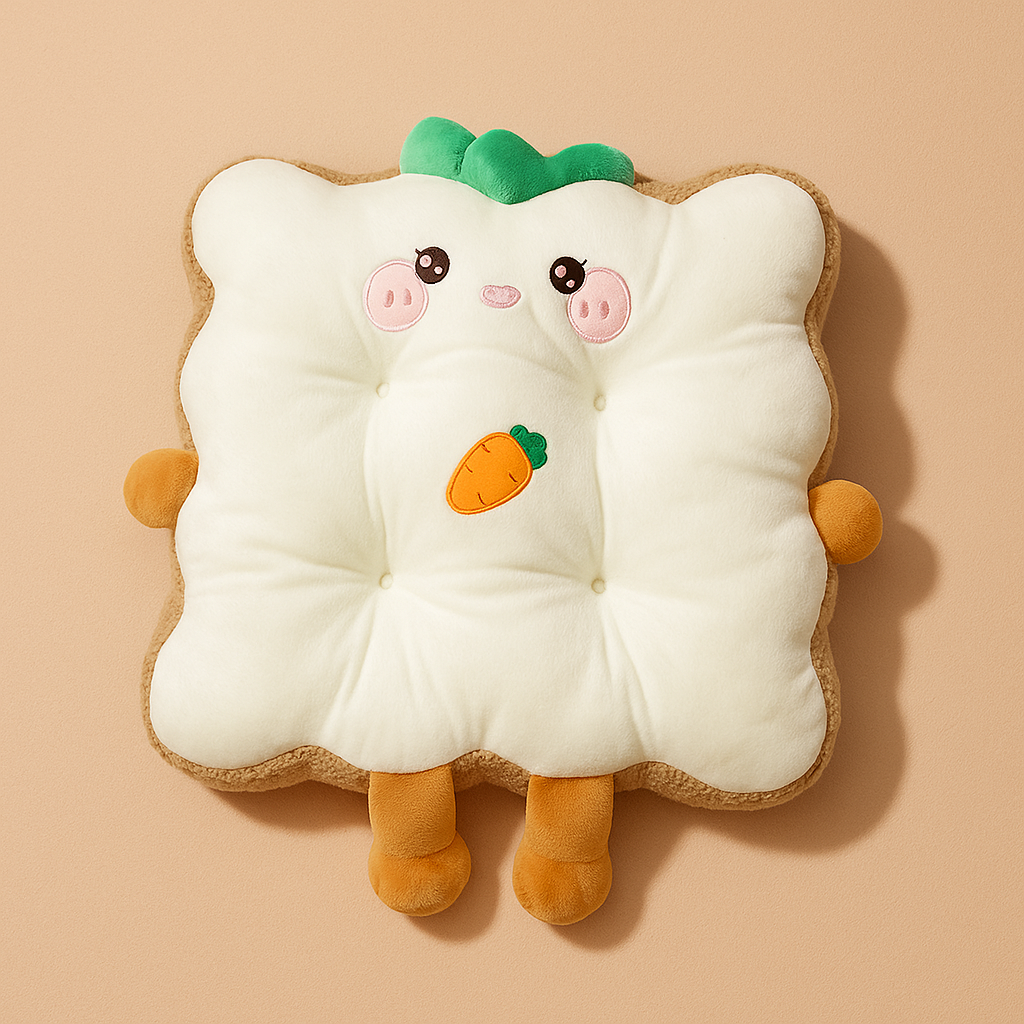 White Toastie Plushie Cushion