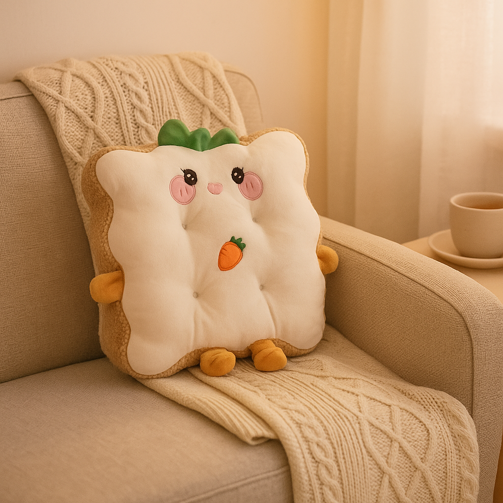 White Toastie Plushie Cushion