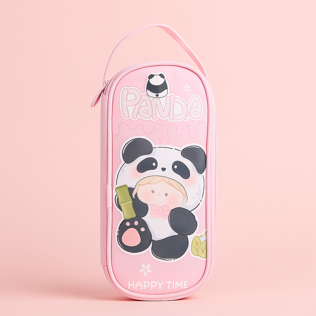 Panda Pencil Pouch - Pink