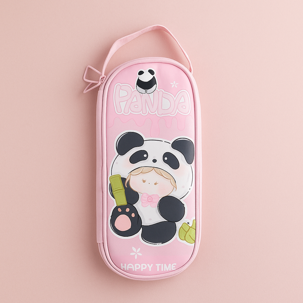 Panda Pencil Pouch - Pink