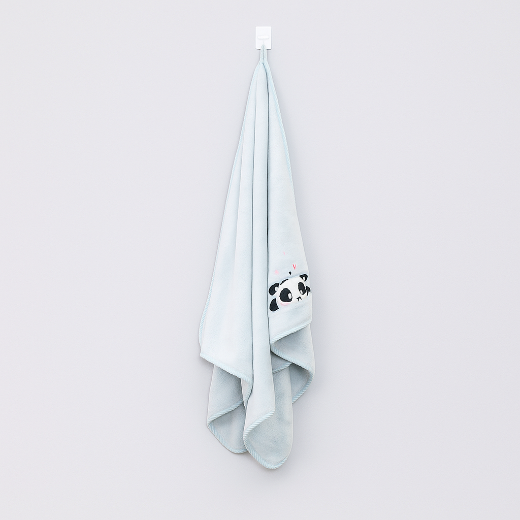 Panda Microfibre Towel Blue