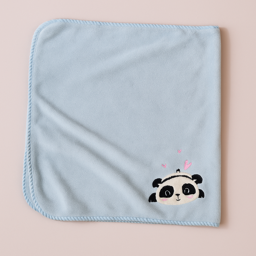 Panda Microfibre Towel Blue