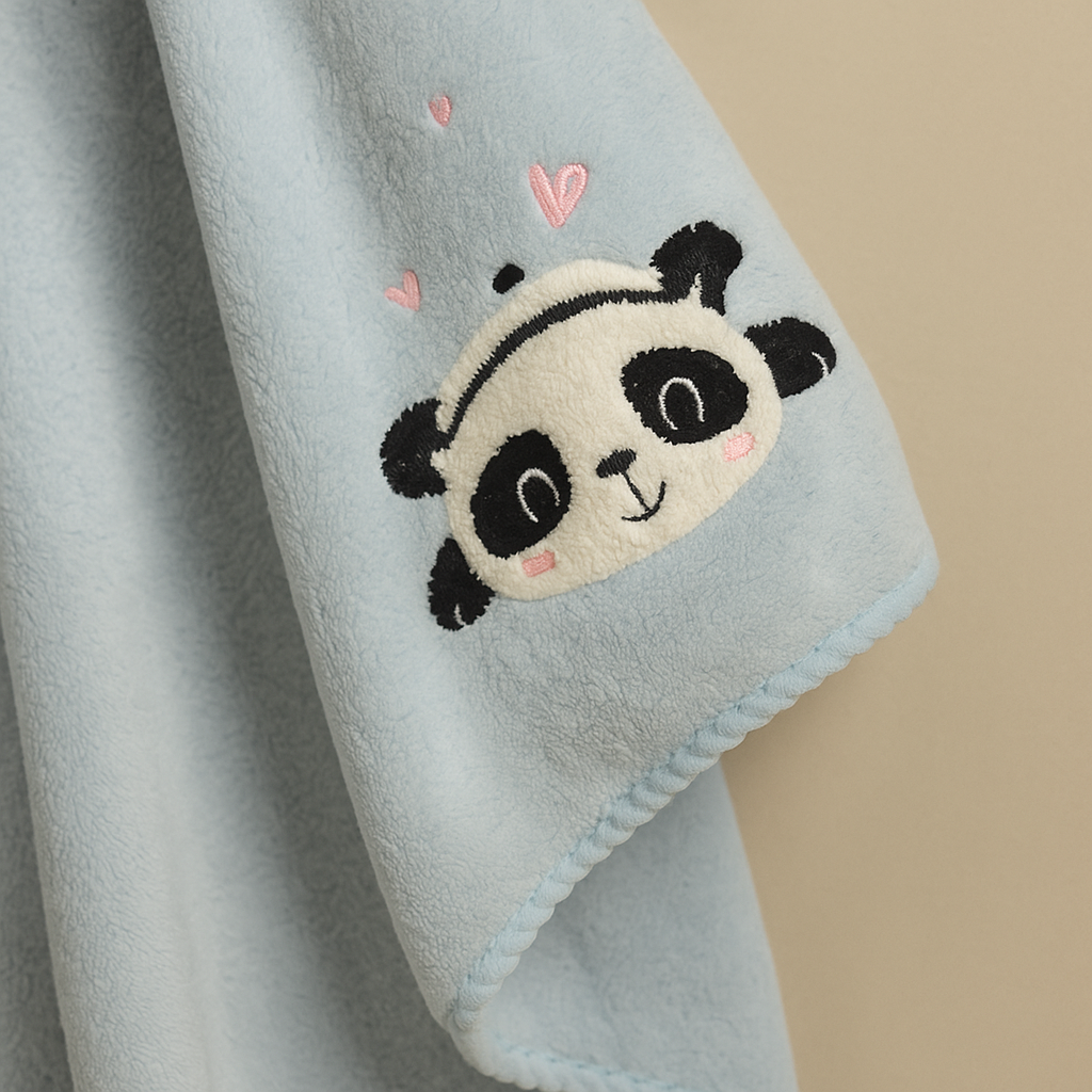 Panda Microfibre Towel Blue