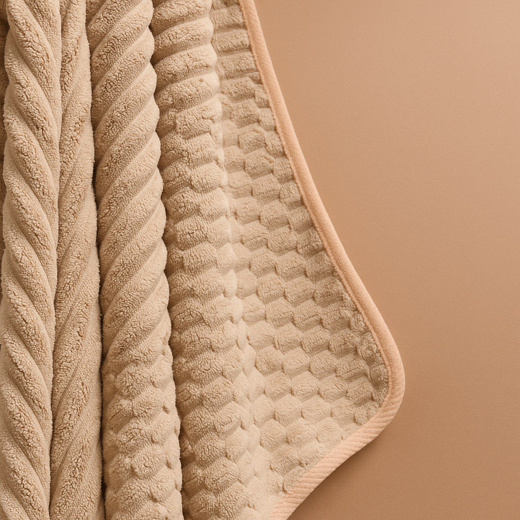 Block Pattern Microfibre Towel - Pink (L)