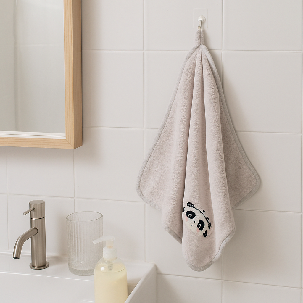 Panda Microfibre Towel Grey