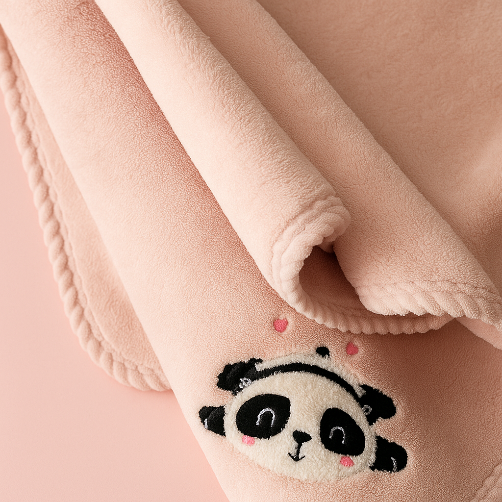 Panda Microfibre Towels Pink