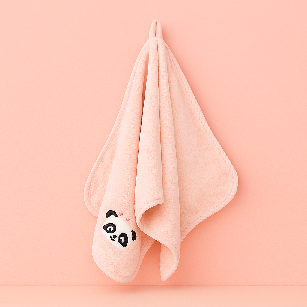 Panda Microfibre Towels Pink