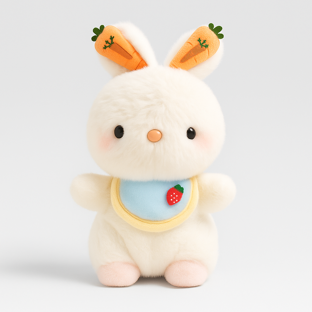Carrot Ears White Bunny Plushie (45cm) - Large