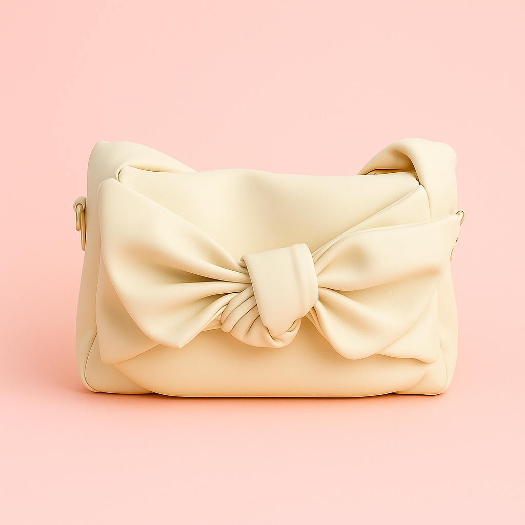 Knot Bow Sling Bag - Beige