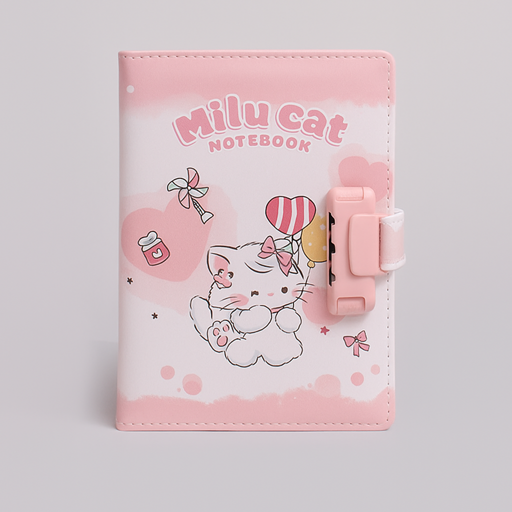 Milu Cat Notebook - Balloon Adventure