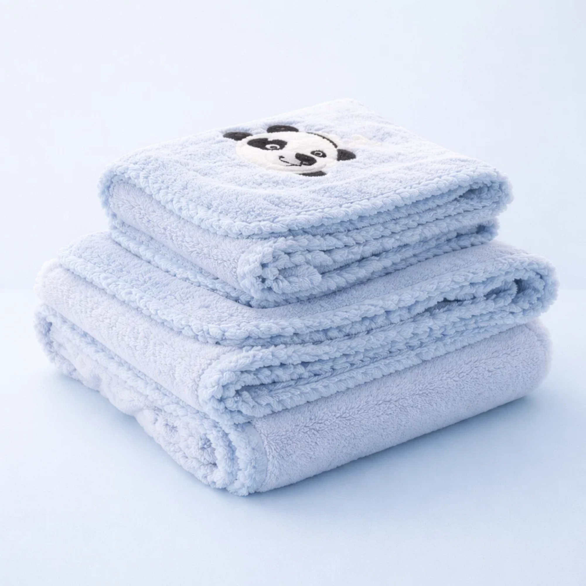 Panda Microfibre Towel Blue