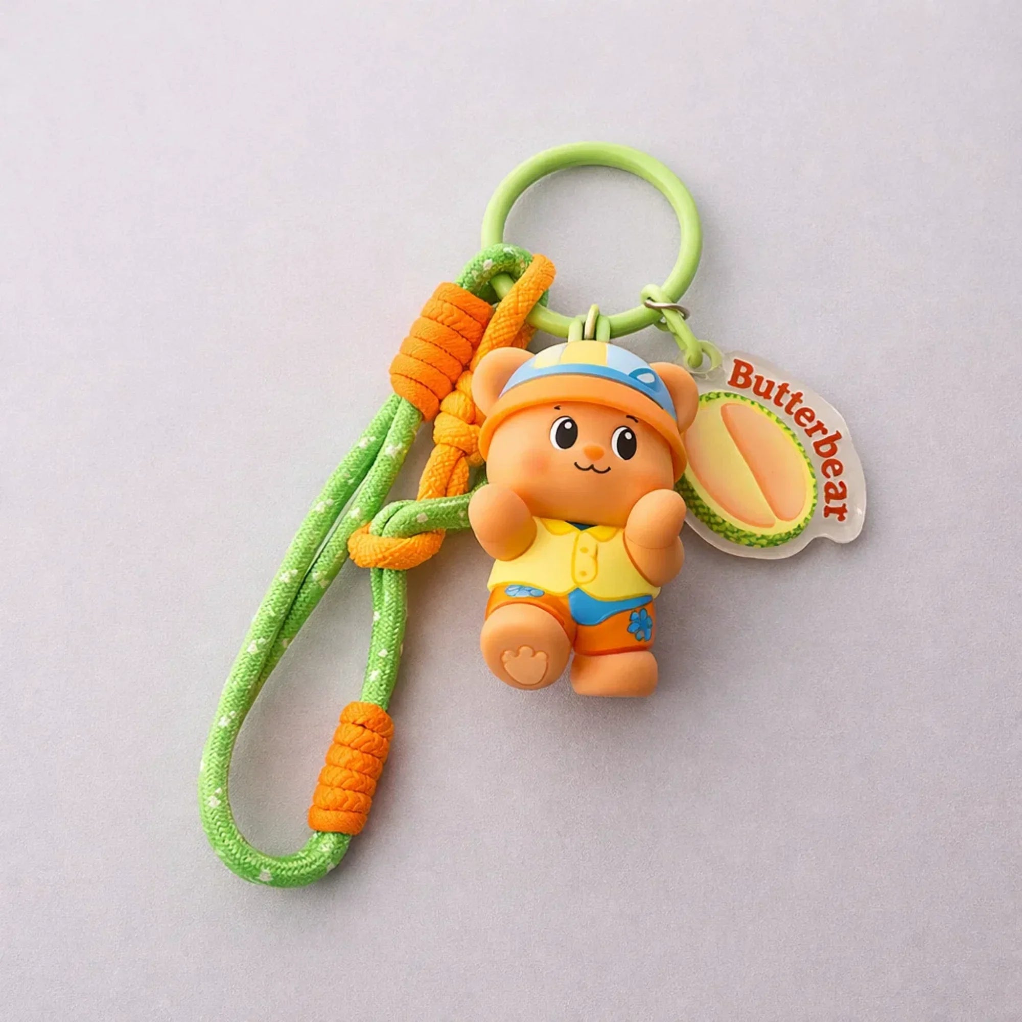 Butterbear Yellow Hat Silicone Keyring